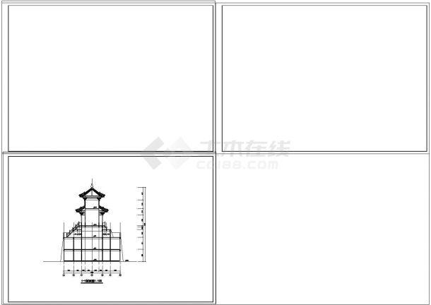 某地公園古建筑設計cad施工圖