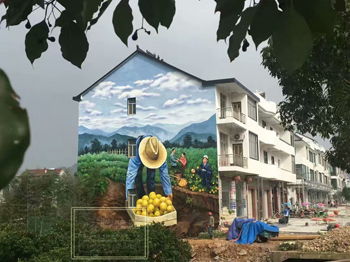 麗水古建筑彩繪工程,商場墻繪一平米多少錢