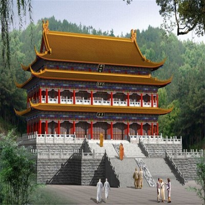 水泥結構寺廟設計,古建筑寺廟工程