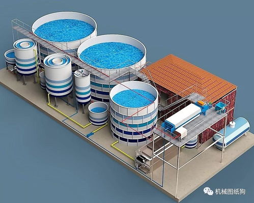 水處理系統工廠模型3d圖紙 x t格式