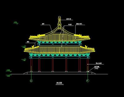 大觀樓古建筑設計CAD圖紙