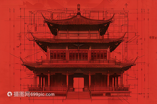 宏偉的古建筑設計圖